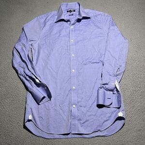 Bonobos Shirt Mens 16 - 35 Slim Fit  Blue Long Sleeve Cotton Premium Italian